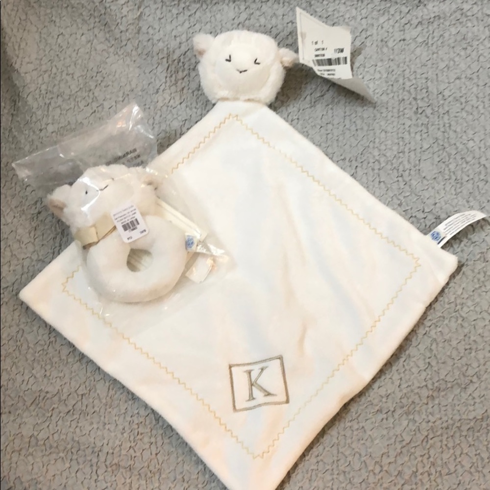 Pottery Barn Lamb Rattle and Thumbie